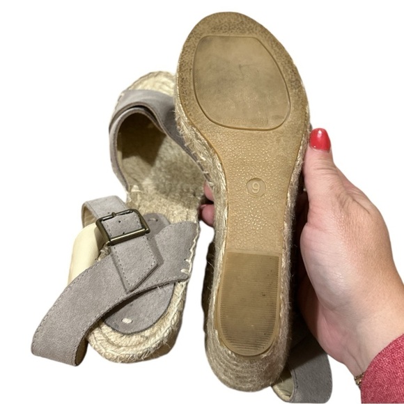 EUC - Soludos Suede Espadrilles Wedges - Size 9 - Picture 3 of 4